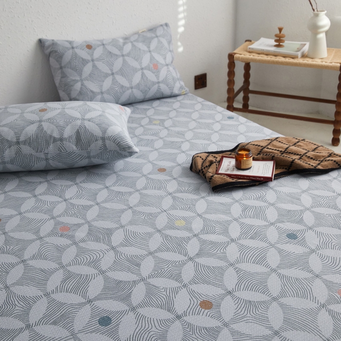 91家纺网 家纺一手货源 找家纺 小懒猪 2024新品全棉纯棉老粗布单品床笠 梦境