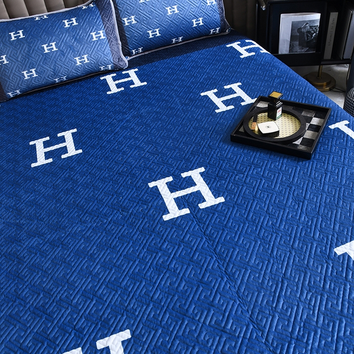 91家纺网 家纺一手货源 找家纺 爵仕家纺 2025新款A面宝宝绒B面磨毛布四季通用床盖 蓝H