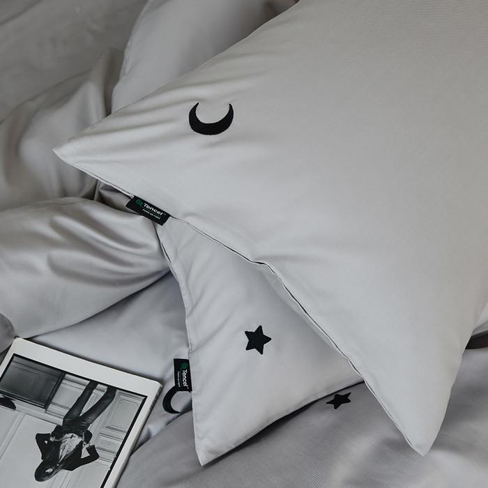 91家纺网 家纺一手货源 找家纺 荣轩家居 2024新款天丝棉刺绣四件套  星月-星愿