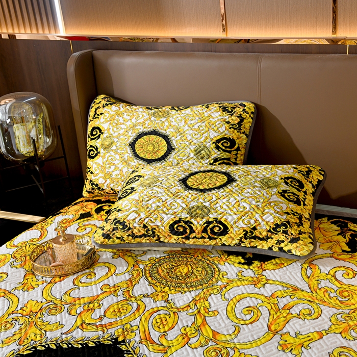 91家纺网 家纺一手货源 找家纺 爵仕家纺 2025新款A面宝宝绒B面磨毛布四季通用床盖 金色盛典