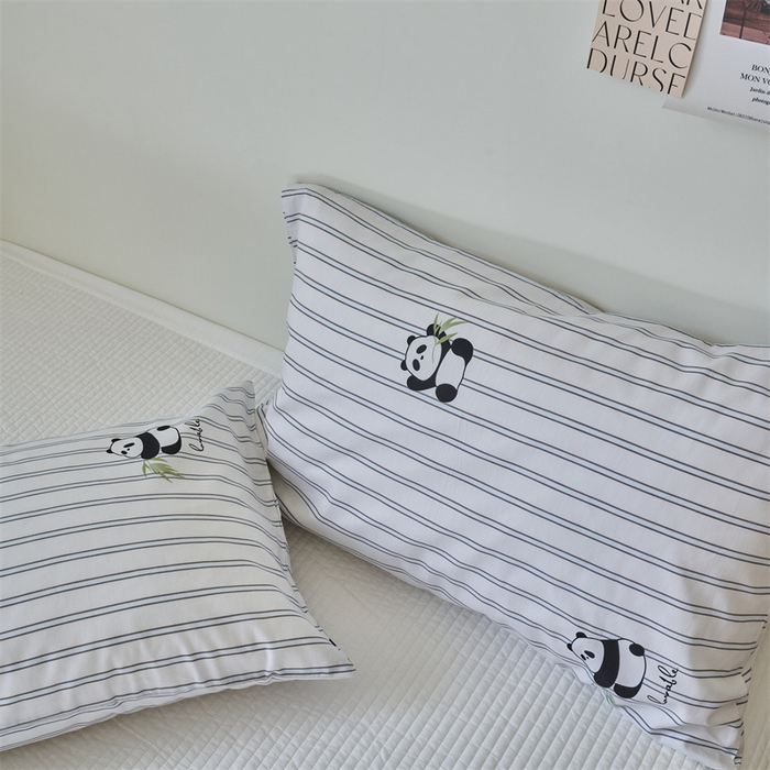 91家纺网 家纺一手货源 找家纺 窝米 2024新款全棉13370印花单品系列--枕套 熊猫枕套