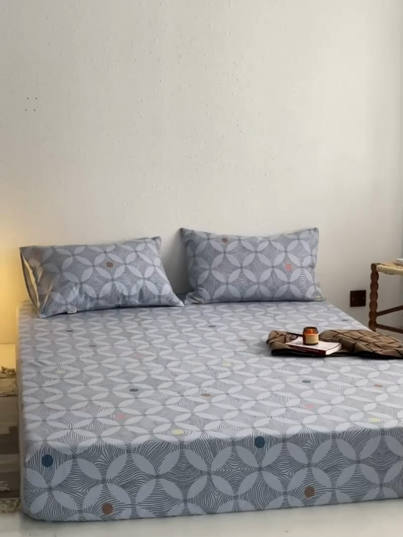 91家纺网 家纺一手货源 找家纺 小懒猪 2024新品全棉纯棉老粗布单品床笠 梦境