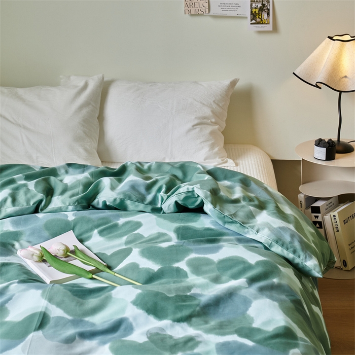 91家纺网 家纺一手货源 找家纺 窝米 2024新款全棉13370印花单品系列--被套 莲娜绿被套