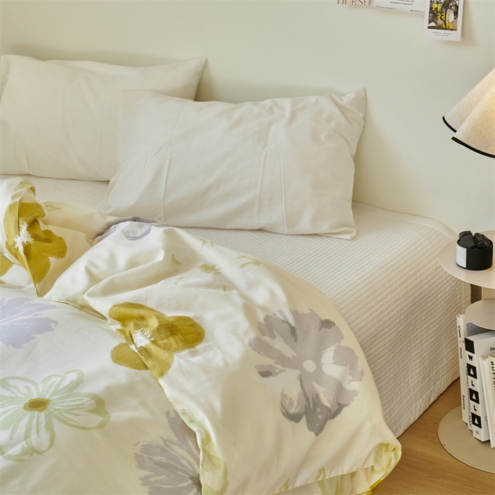 91家纺网 家纺一手货源 找家纺 窝米 2024新款全棉13370印花单品系列--被套 韵彩黄被套