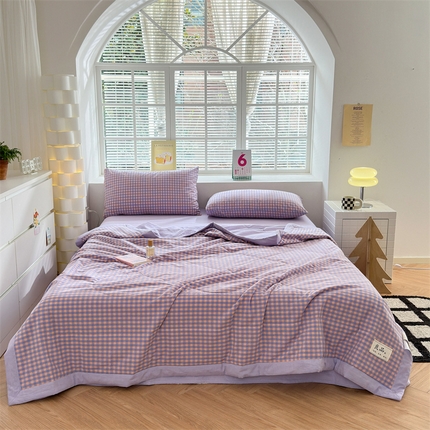 91家纺网 家纺一手货源 找家纺 20%大豆纤维 A类色织全棉水洗棉夏被四件套夏凉空调被北欧良品