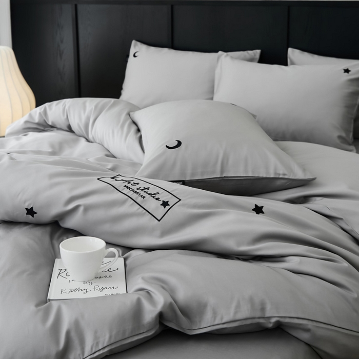 91家纺网 家纺一手货源 找家纺 荣轩家居 2024新款天丝棉刺绣四件套  星月-星愿