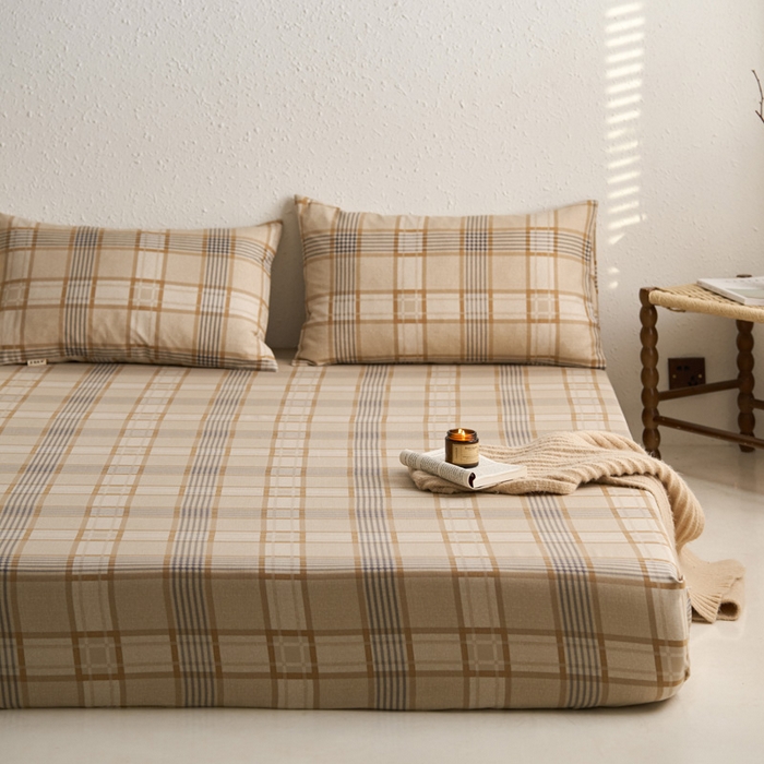 91家纺网 家纺一手货源 找家纺 小懒猪 2024新品全棉纯棉老粗布单品床笠 米格