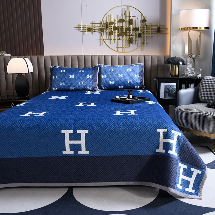 91家纺网 家纺一手货源 找家纺 爵仕家纺 2025新款A面宝宝绒B面磨毛布四季通用床盖 蓝H