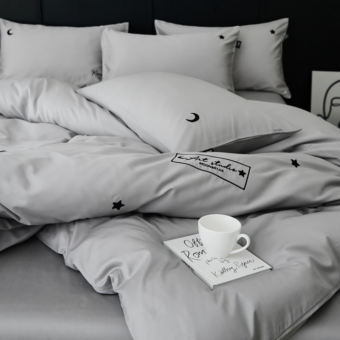 91家纺网 家纺一手货源 找家纺 荣轩家居 2024新款天丝棉刺绣四件套  星月-星愿