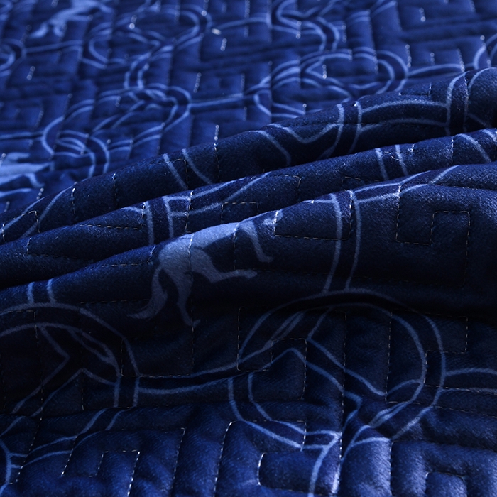 91家纺网 家纺一手货源 找家纺 爵仕家纺 2025新款A面宝宝绒B面磨毛布四季通用床盖 蓝马