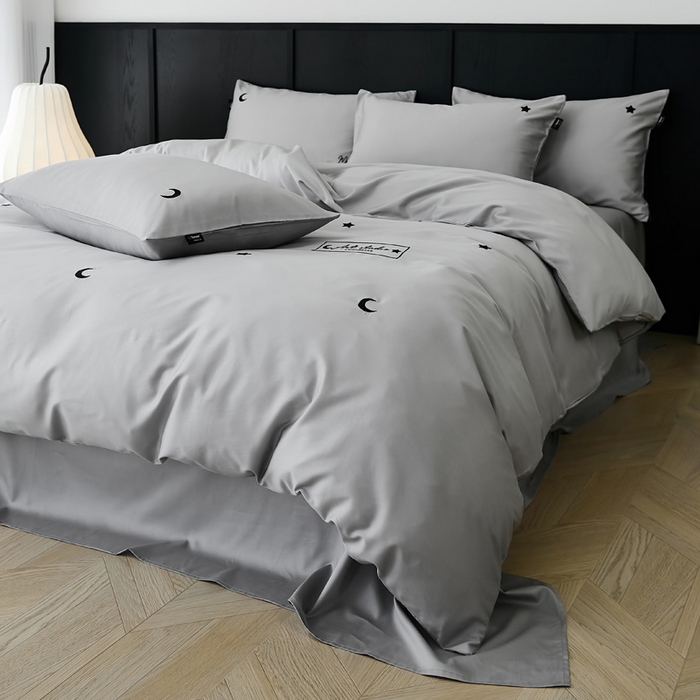 91家纺网 家纺一手货源 找家纺 荣轩家居 2024新款天丝棉刺绣四件套  星月-星愿