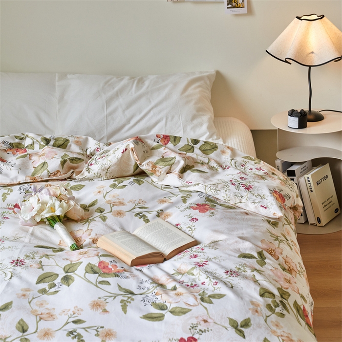 91家纺网 家纺一手货源 找家纺 窝米 2024新款全棉13370印花单品系列--被套 莫奈花园被套