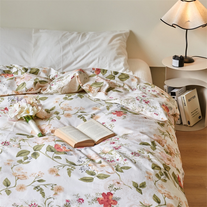 91家纺网 家纺一手货源 找家纺 窝米 2024新款全棉13370印花单品系列--被套 莫奈花园被套