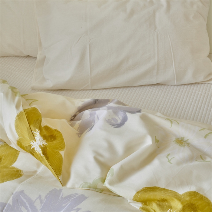 91家纺网 家纺一手货源 找家纺 窝米 2024新款全棉13370印花单品系列--被套 韵彩黄被套