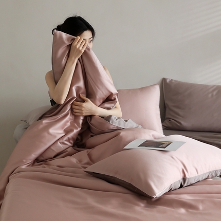 91家纺网 家纺一手货源 找家纺 （总）花时间 2024春夏新‬品A类60S兰精天丝纯色四件套