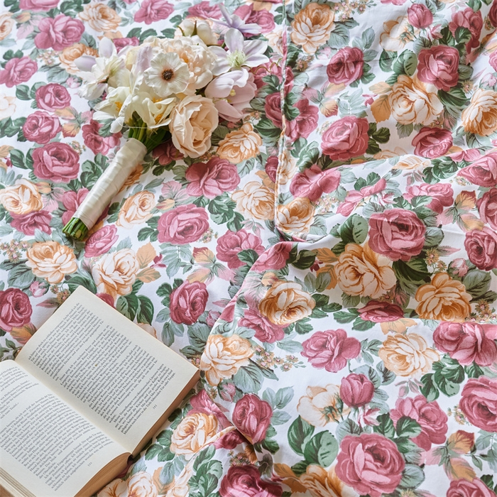 91家纺网 家纺一手货源 找家纺 窝米 2024新款全棉13370印花单品系列--被套 小玫瑰被套