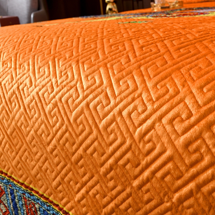 91家纺网 家纺一手货源 找家纺 爵仕家纺 2025新款A面宝宝绒B面磨毛布四季通用床盖 群马黄