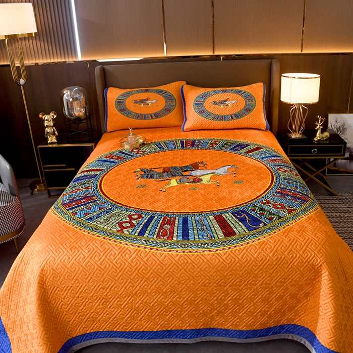 91家纺网 家纺一手货源 找家纺 爵仕家纺 2025新款A面宝宝绒B面磨毛布四季通用床盖 陶瓷黄