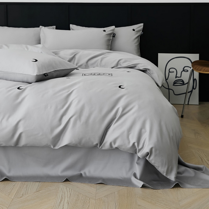 91家纺网 家纺一手货源 找家纺 荣轩家居 2024新款天丝棉刺绣四件套  星月-星愿