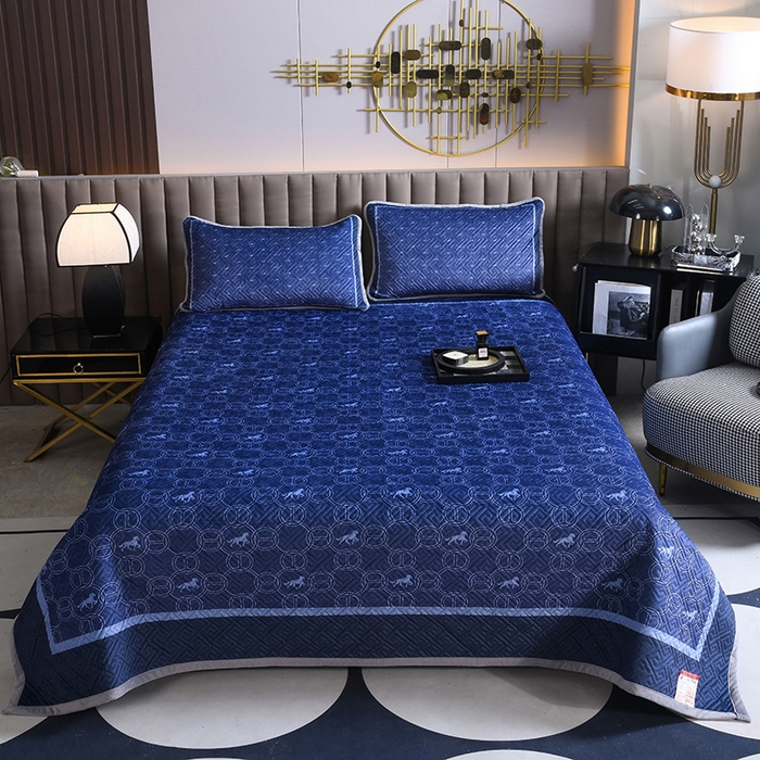 91家纺网 家纺一手货源 找家纺 爵仕家纺 2025新款A面宝宝绒B面磨毛布四季通用床盖 蓝马