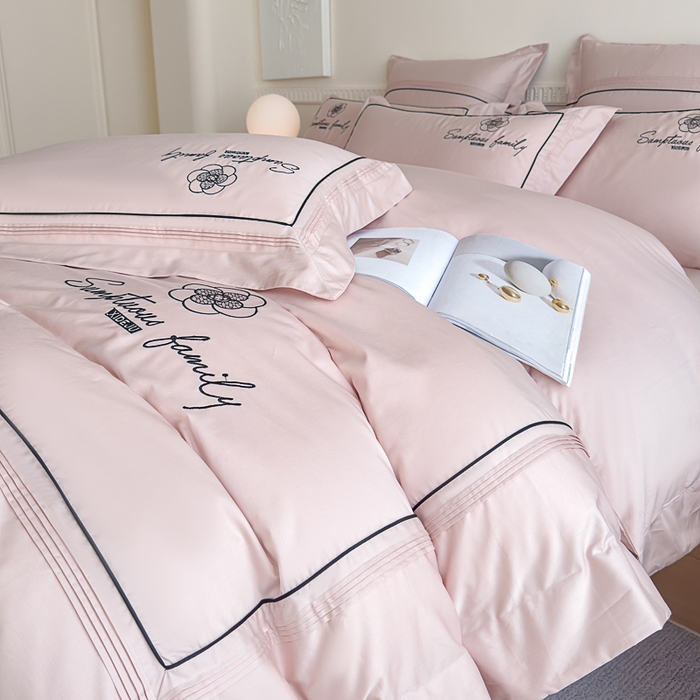 91家纺网 家纺一手货源 找家纺 品家居 2025新款100支长绒棉刺绣四件套-香梵希（控价368） 香梵希-珍珠粉