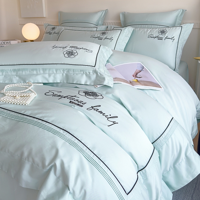 91家纺网 家纺一手货源 找家纺 （总）品家居 2025新款100支长绒棉刺绣四件套-香梵希（控价368）