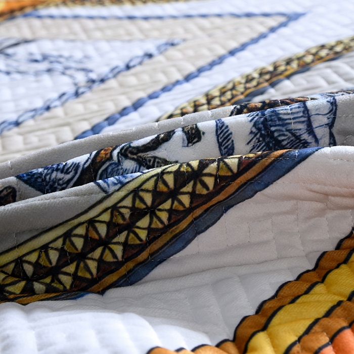 91家纺网 家纺一手货源 找家纺 爵仕家纺 2025新款A面宝宝绒B面磨毛布四季通用床盖 橘马