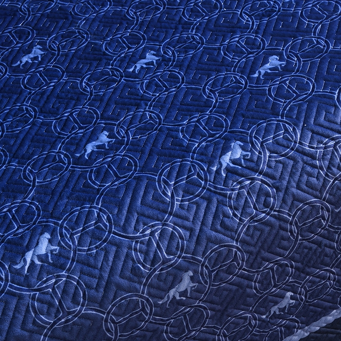 91家纺网 家纺一手货源 找家纺 爵仕家纺 2025新款A面宝宝绒B面磨毛布四季通用床盖 蓝马