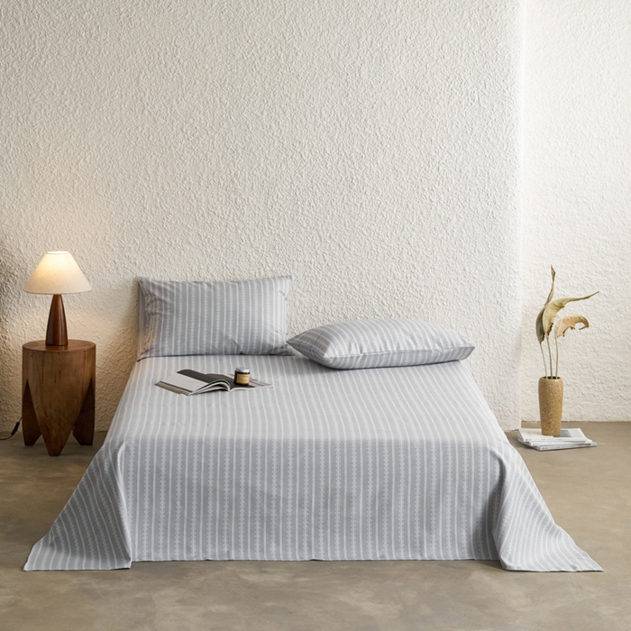 91家纺网 家纺一手货源 找家纺 小懒猪 2024新品全棉纯棉老粗布单品床单 铃芽