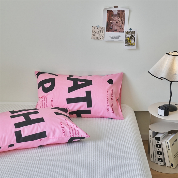 91家纺网 家纺一手货源 找家纺 窝米 2024新款全棉13370印花单品系列--枕套 练习粉枕套