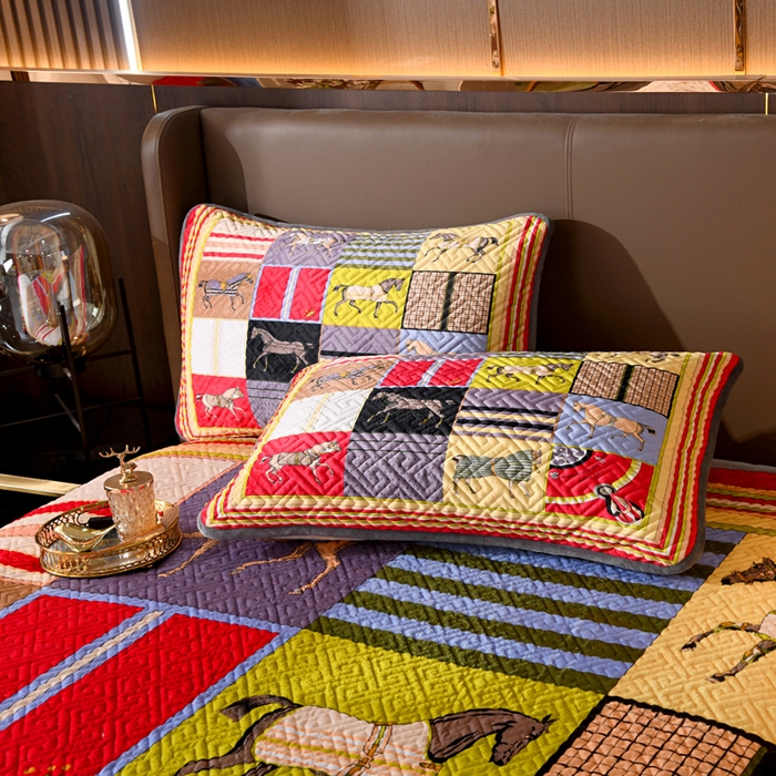 91家纺网 家纺一手货源 找家纺 爵仕家纺 2025新款A面宝宝绒B面磨毛布四季通用床盖 皇室马