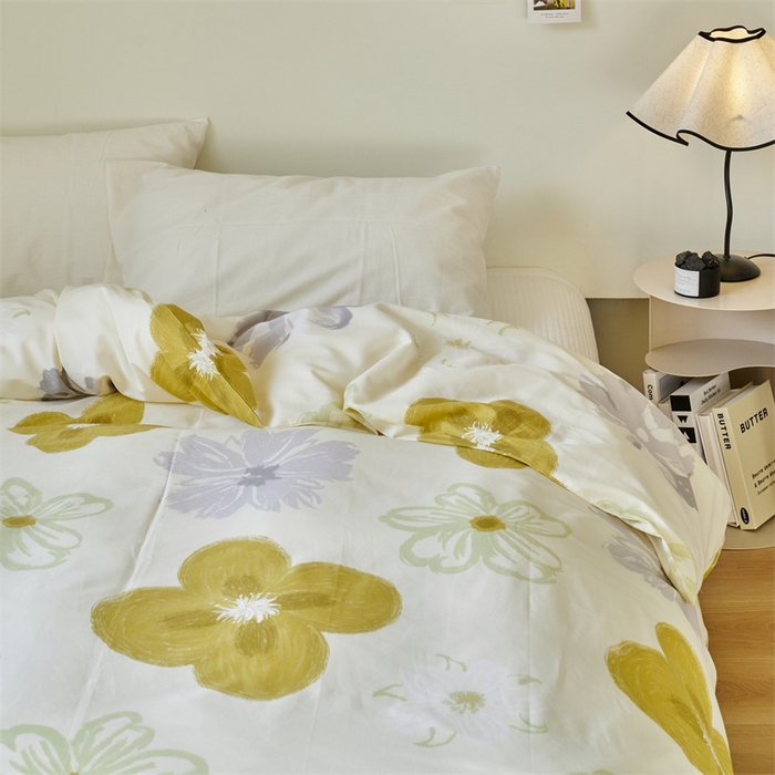 91家纺网 家纺一手货源 找家纺 窝米 2024新款全棉13370印花单品系列--被套 韵彩黄被套