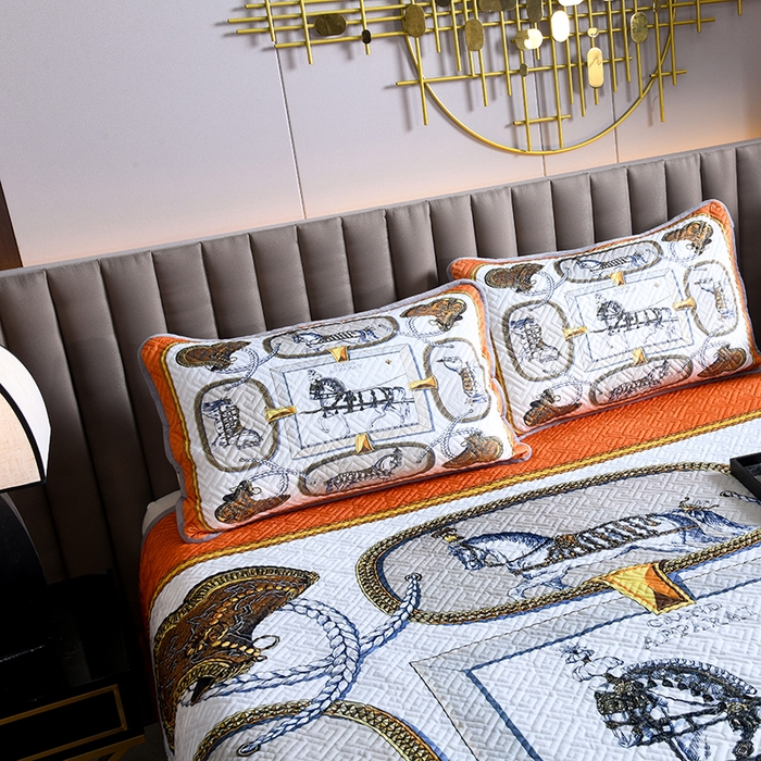 91家纺网 家纺一手货源 找家纺 爵仕家纺 2025新款A面宝宝绒B面磨毛布四季通用床盖 橘马