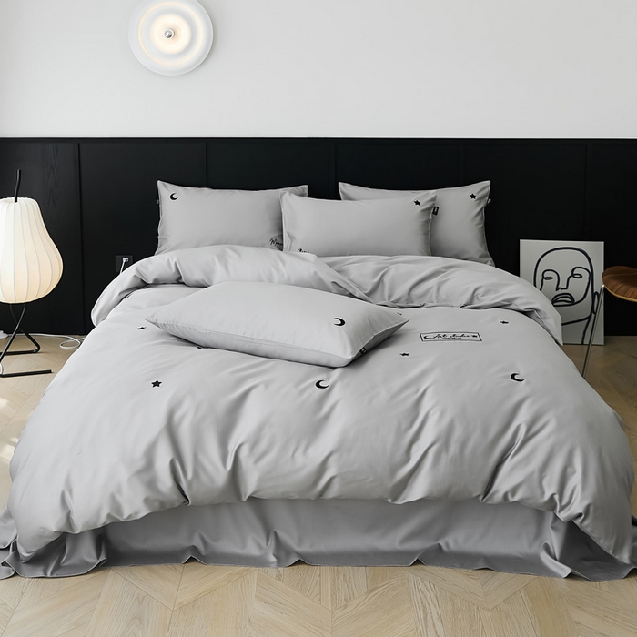 91家纺网 家纺一手货源 找家纺 荣轩家居 2024新款天丝棉刺绣四件套  星月-星愿