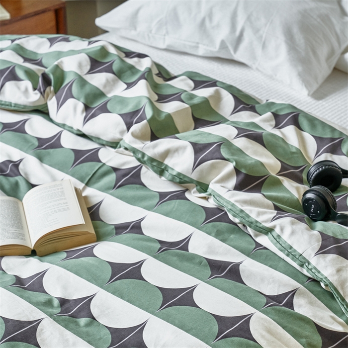 91家纺网 家纺一手货源 找家纺 窝米 2024新款全棉13370印花单品系列--被套 大西洋绿被套