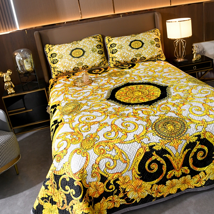 91家纺网 家纺一手货源 找家纺 爵仕家纺 2025新款A面宝宝绒B面磨毛布四季通用床盖 金色盛典