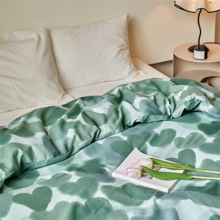 91家纺网 家纺一手货源 找家纺 窝米 2024新款全棉13370印花单品系列--被套 莲娜绿被套