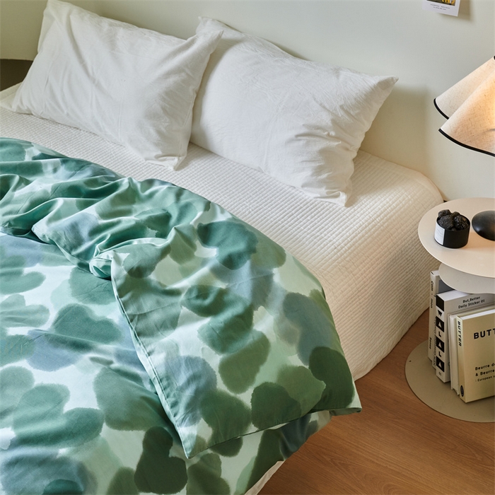 91家纺网 家纺一手货源 找家纺 窝米 2024新款全棉13370印花单品系列--被套 莲娜绿被套