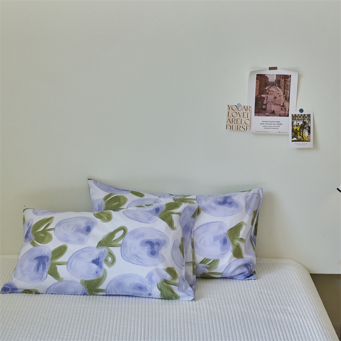 91家纺网 家纺一手货源 找家纺 窝米 2024新款全棉13370印花单品系列--枕套 梨涡紫枕套