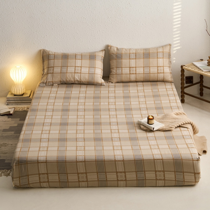 91家纺网 家纺一手货源 找家纺 小懒猪 2024新品全棉纯棉老粗布单品床笠 米格