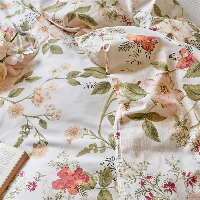 91家纺网 家纺一手货源 找家纺 窝米 2024新款全棉13370印花单品系列--被套 莫奈花园被套