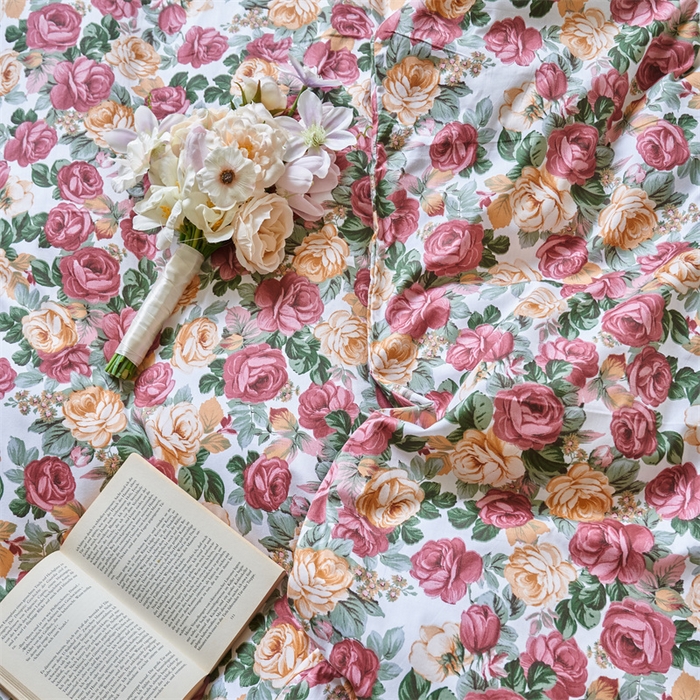 91家纺网 家纺一手货源 找家纺 窝米 2024新款全棉13370印花单品系列--被套 小玫瑰被套