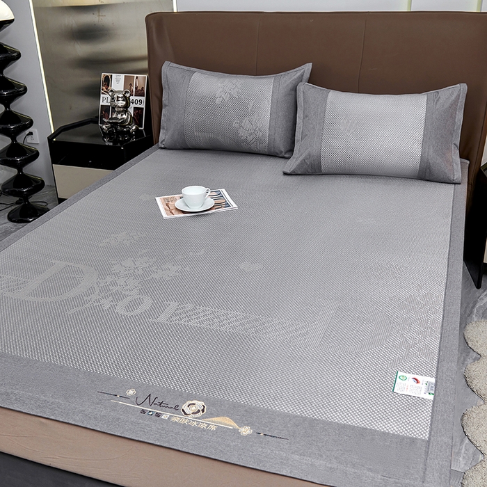 91家纺网 家纺一手货源 找家纺 （总）优姿家纺 2024新款藤王重工刺绣加厚编制冰滕双凉席三件套