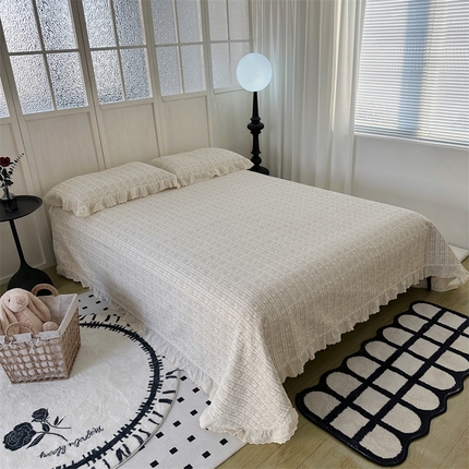 佰织鑫家居（会员-5元） 2024新款全棉法式棉花床盖三件套 伊甸园