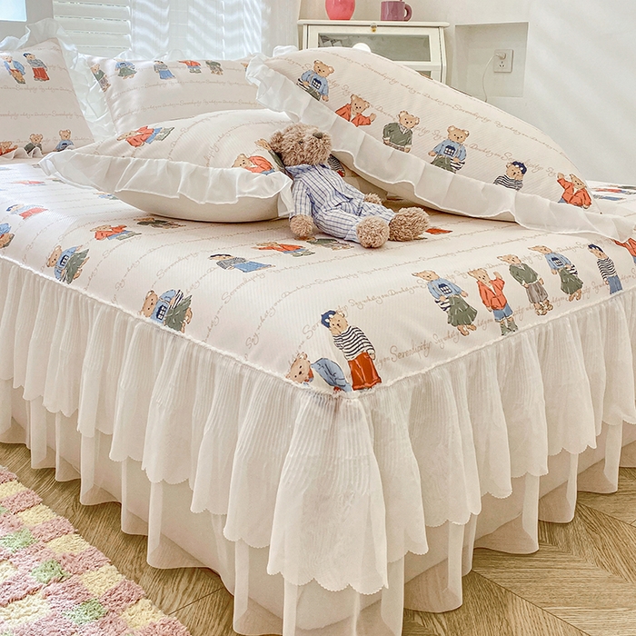 91家纺网 家纺一手货源 找家纺 花漾家居 2024新款韩版满天星升级款斜纹冰丝凉感丝豆豆席凉席 小熊乐园