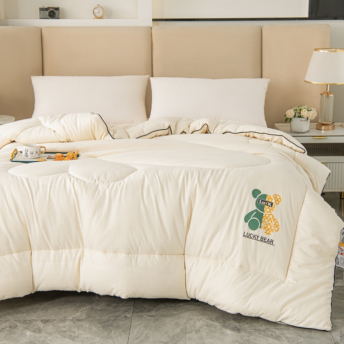 91家纺网 家纺一手货源 找家纺 居易简 2025新款直播华夫格大豆被纤维被冬被春秋被夏被被子被芯 贝拉熊