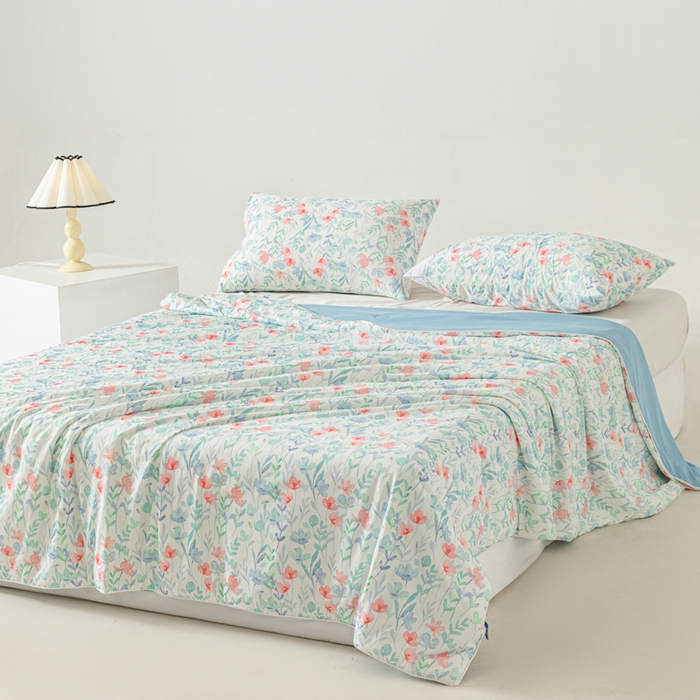 91家纺网 家纺一手货源 找家纺 佳居缘 发2024新款A类印花冰氨凉感夏被 花海