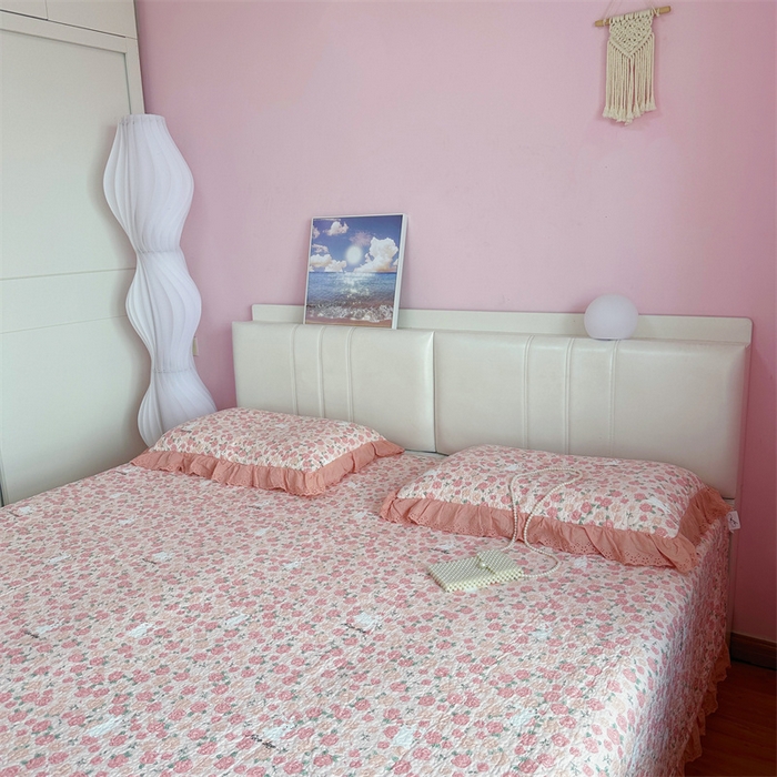 91家纺网 家纺一手货源 找家纺 佰织鑫家居（会员-5元） 2024新款全棉法式棉花床盖三件套 爱情故事