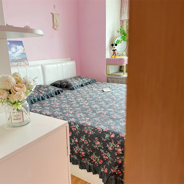 91家纺网 家纺一手货源 找家纺 佰织鑫家居（会员-5元） 2024新款全棉法式棉花床盖三件套 小美