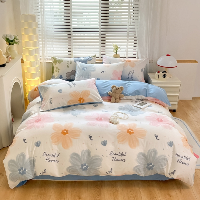 91家纺网 家纺一手货源 找家纺 宜家坊 2024新款12868全棉小清新四件套慕夏